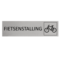 Zilver aluminium deurbordje Fietsenstalling