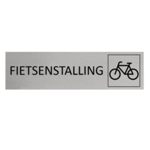 Zilver aluminium deurbordje Fietsenstalling