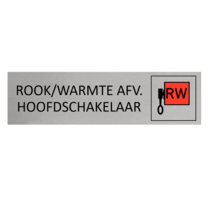 Zilver aluminium deurbordje Rook/warmte afvoer hoofdschakelaar