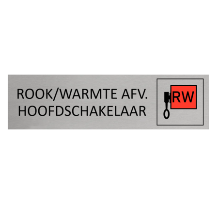 Aluminium deurbordje Rook/warmte afvoer hoofdschakelaar 165 x 45 mm - per 1 stuk