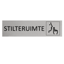 Zilver aluminium deurbordje Stilteruimte