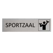 Zilver aluminium deurbordje Sportzaal