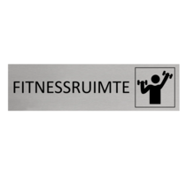 Zilver aluminium deurbordje Fitnessruimte