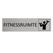 Zilver aluminium deurbordje Fitnessruimte