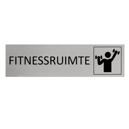Aluminium deurbordje Fitnessruimte 165 x 45 mm - per 1 stuk