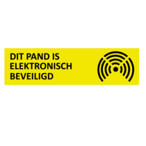 Zilver aluminium deurbordje Dit pand is elektronisch beveiligd