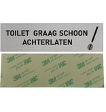 CombiCraft Aluminium deurbordje Toilet graag schoon achterlaten 165 x 45 mm - per 1 stuk