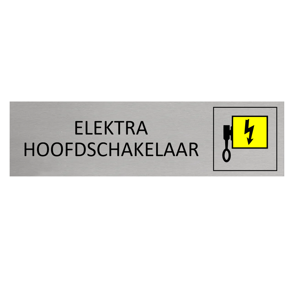 CombiCraft Aluminium deurbordje Elektra hoofdschakelaar 165 x 45 mm - per 1 stuk
