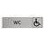 CombiCraft Zilver aluminium deurbordje toegankelijk WC
