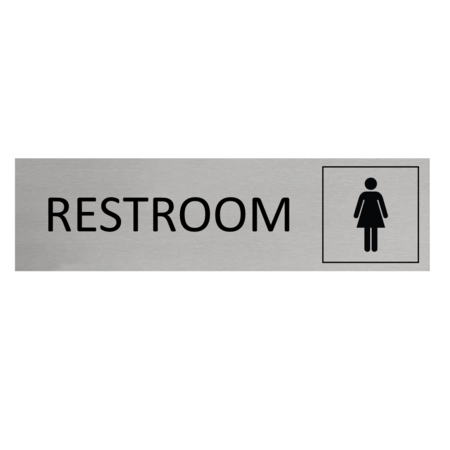 CombiCraft Aluminium deurbordje Vrouwen restroom 165 x 45 mm - per 1 stuk