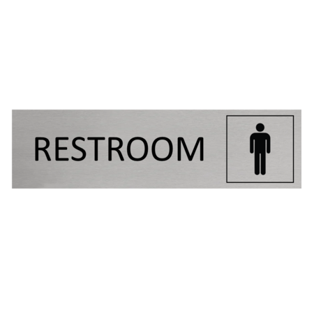 CombiCraft Aluminium deurbordje Mannen restroom 165 x 45 mm - per 1 stuk