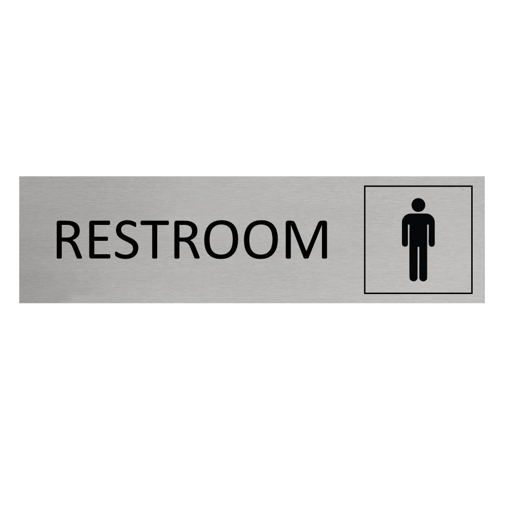 CombiCraft Aluminium deurbordje Mannen restroom 165 x 45 mm - per 1 stuk