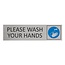 CombiCraft Aluminium deurbordje Please wash your hands 165 x 45 mm - per 1 stuk