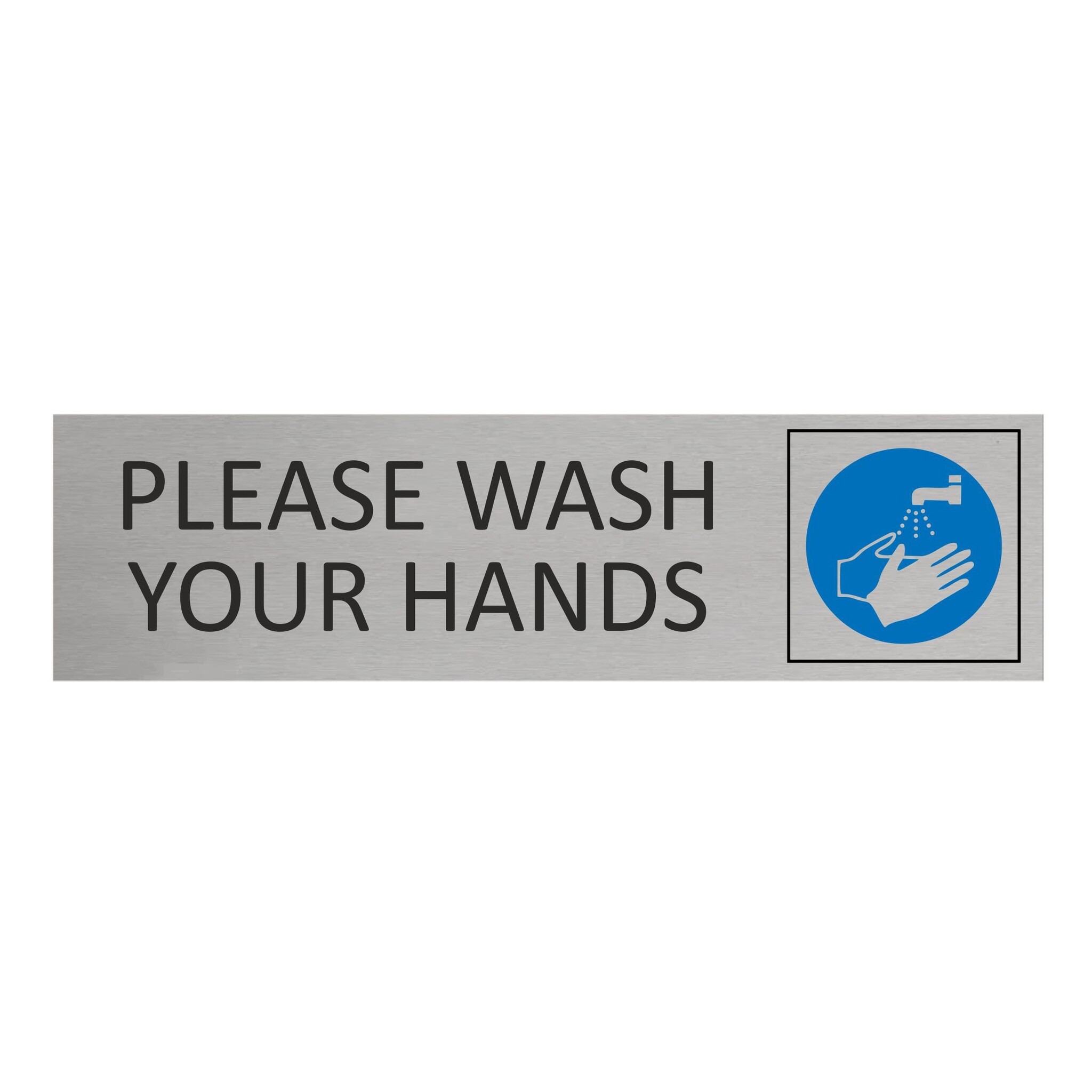 CombiCraft Aluminium deurbordje Please wash your hands 165 x 45 mm - per 1 stuk