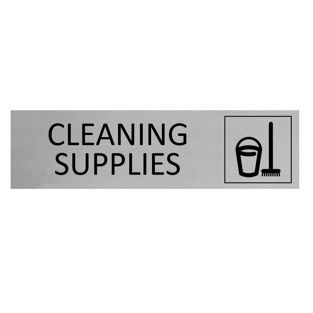 CombiCraft Aluminium deurbordje Cleaning supplies 165 x 45 mm - per 1 stuk