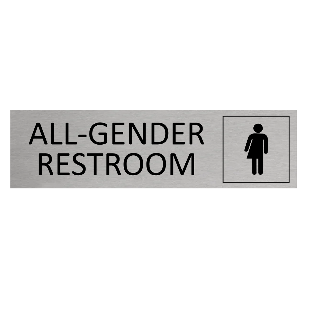 CombiCraft Aluminium deurbordje All-gender restroom 165 x 45 mm - per 1 stuk