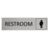 CombiCraft Zilver aluminium deurbordje Restroom met zwart genderneutraal icoon