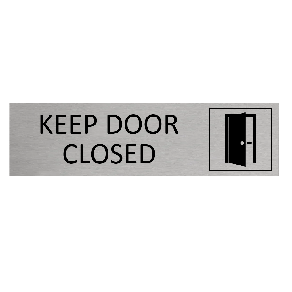 CombiCraft Aluminium deurbordje Keep door closed 165 x 45 mm - per 1 stuk