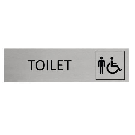CombiCraft Aluminium deurbordje Heren en invalide toilet 165 x 45 mm - per 1 stuk