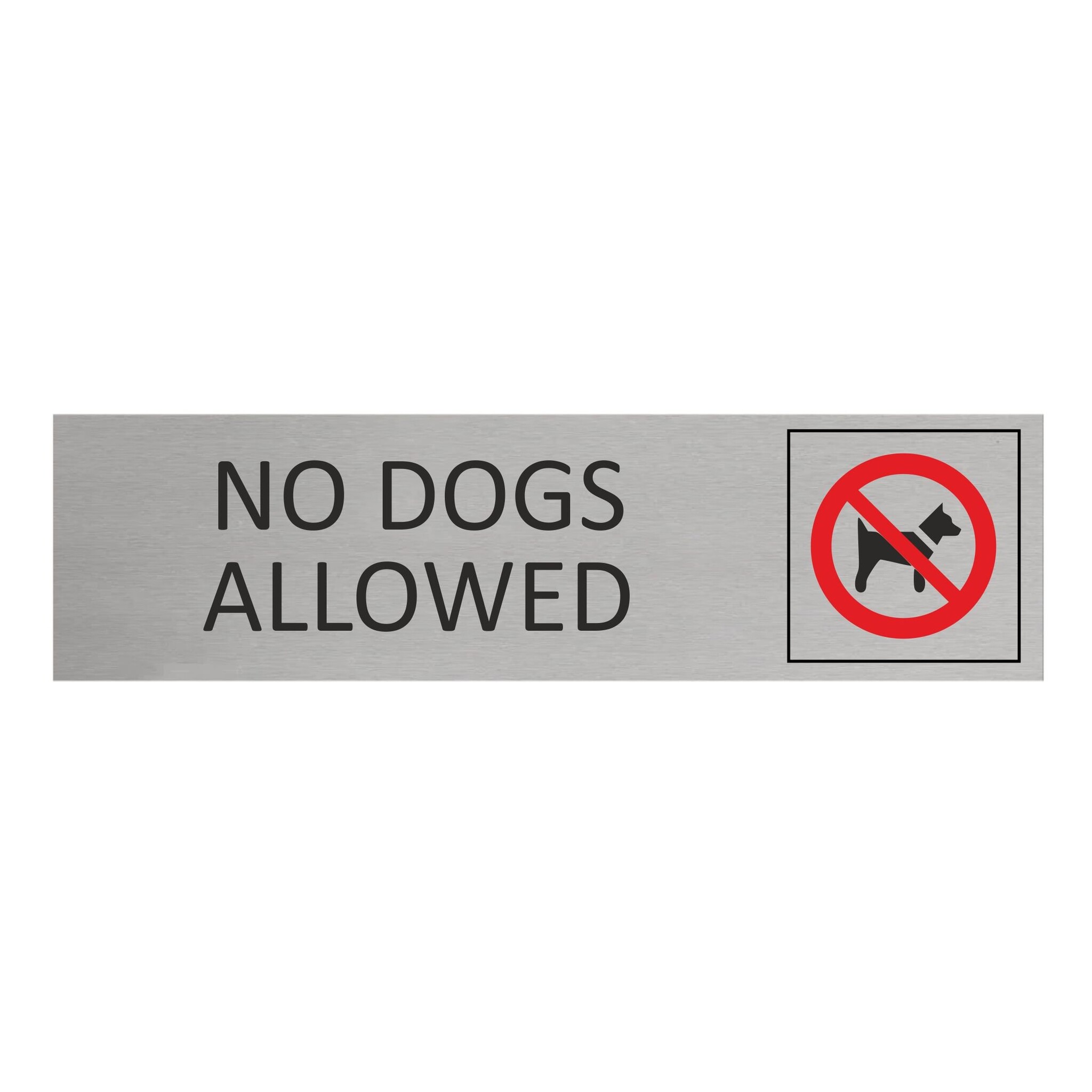CombiCraft Aluminium deurbordje No dogs allowed 165 x 45 mm - per 1 stuk