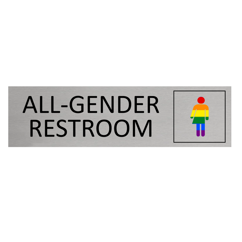 CombiCraft Aluminium deurbordje All-gender restroom 165 x 45 mm - per 1 stuk