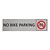 CombiCraft Zilver aluminium deurbordje No bike parking