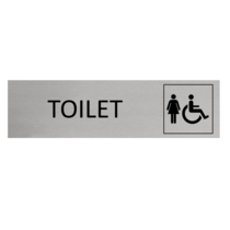 Zilver aluminium deurbordje dames toilet