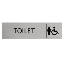 Zilver aluminium deurbordje dames toilet