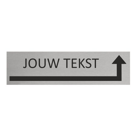 CombiCraft Aluminium deurbordje Eigen tekst om de hoek rechts 165 x 45 mm - per 1 stuk