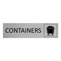 Zilver aluminium deurbordje Containers