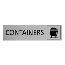 Zilver aluminium deurbordje Containers