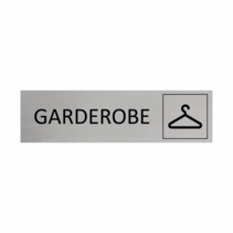 Zilver aluminium deurbordje Garderobe