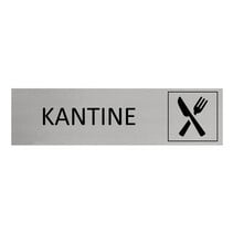 Zilver aluminium deurbordje Kantine