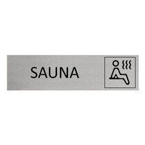Zilver aluminium deurbordje Sauna
