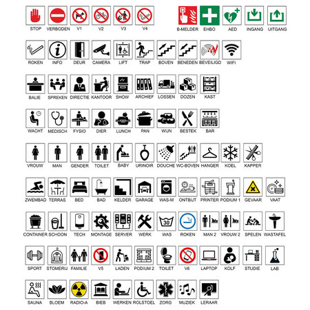 CombiCraft Aluminium deurbordje Pijl rechts en symbool 165 x 45 mm - per 1 stuk