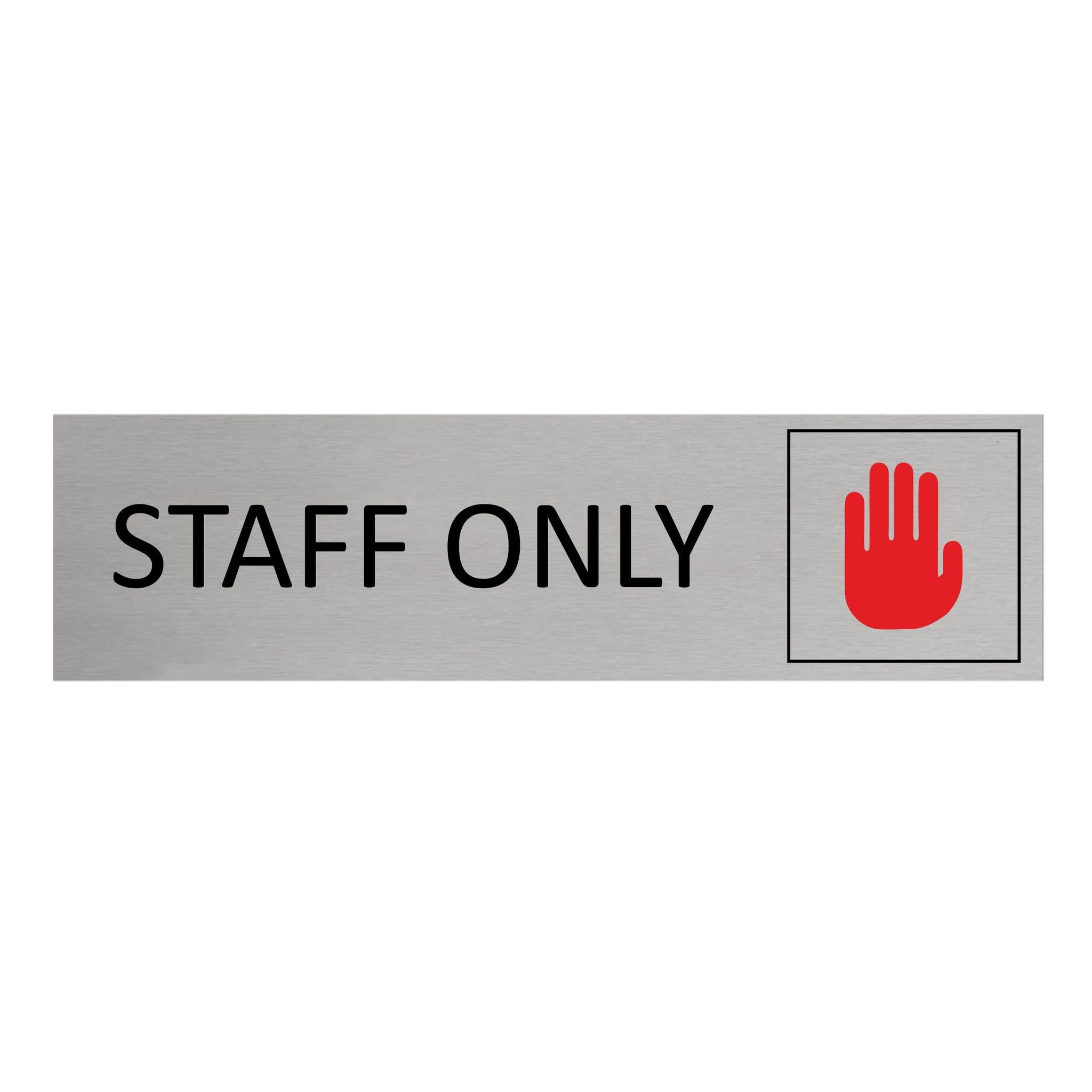 CombiCraft Aluminium deurbordje Staff only 165 x 45 mm - per 1 stuk