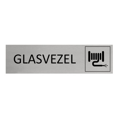 Aluminium deurbordje glasvezel 165 x 45 mm - per 1 stuk