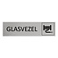 Aluminium deurbordje glasvezel 165 x 45 mm - per 1 stuk