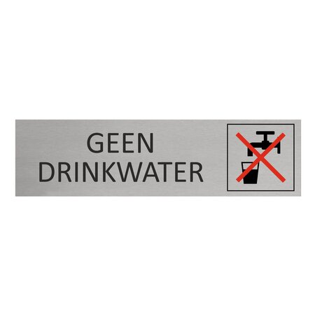 CombiCraft Aluminium deurbordje geen drinkwater 165 x 45 mm - per 1 stuk