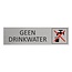 Aluminium deurbordje geen drinkwater 165 x 45 mm - per 1 stuk