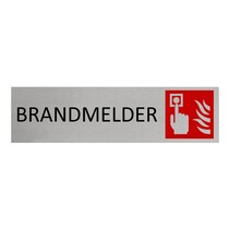 Aluminium deurbordje brandmelder 165x45mm met tape