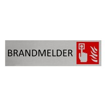 Aluminium deurbordje brandmelder 165x45mm met tape