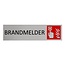 Aluminium deurbordje brandmelder 165 x 45 mm - per 1 stuk