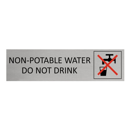 CombiCraft Aluminium deurbordje Non-potable water 165 x 45 mm - per 1 stuk