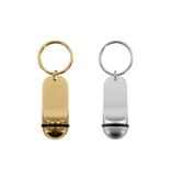 CombiCraft Blanco metalen hotel sleutelhanger Petito 21x48mm - per stuk