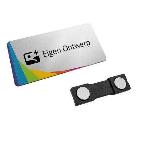 CombiCraft Aluminium naambadge 75x40mm met eigen ontwerp in onderdruk - per stuk