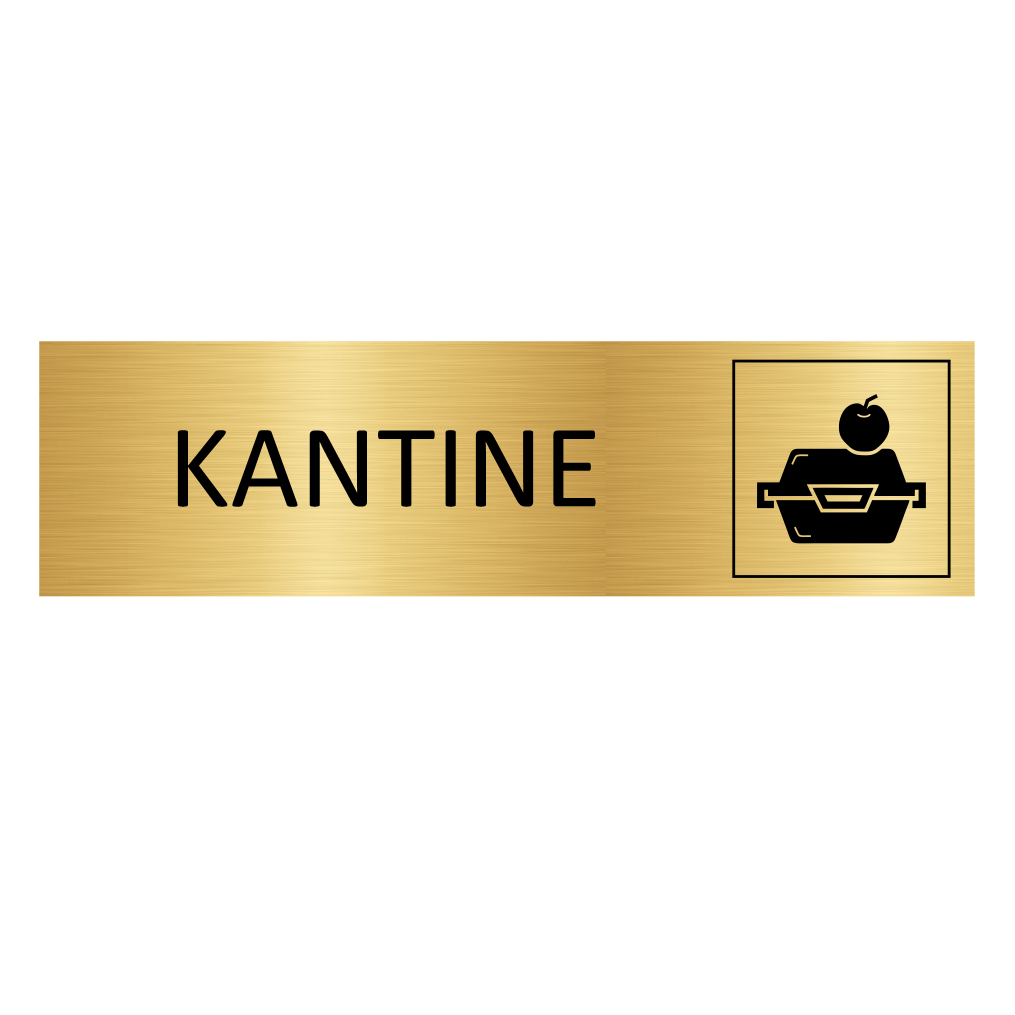 CombiCraft Goudkleurig Aluminium Deurbordje Kantine 165x45mm met tape