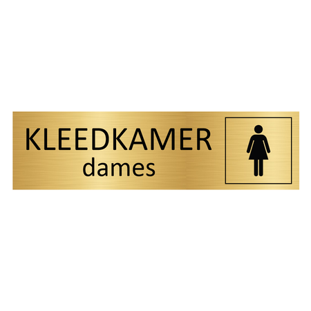 Goud aluminium deurbordje Dames kleedkamer 165x45mm - per 1 stuk