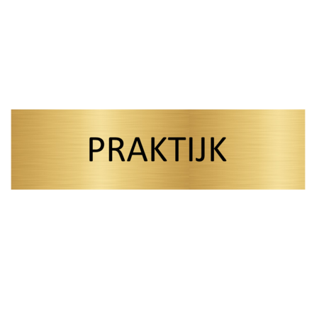 Goud aluminium deurbordje Praktijk 165x45mm - per 1 stuk