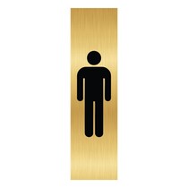 Goud aluminium deurbordje Heren pictogram